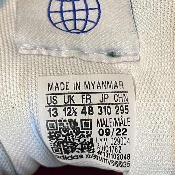 adidas mens 13 COURTBEAT White/Black/Better Scarlet sneakers - Picture 6 of 6